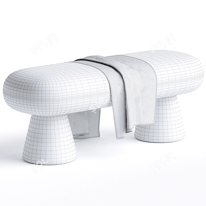 Sleek Long Bench Homary 3D model image 3