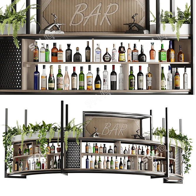  Versatile Hanging Bar Organizer 3D model image 2