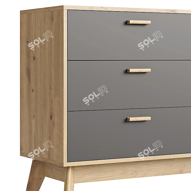 Nordic-6 Wood Grey Organizer 134x40cm 3D model image 9