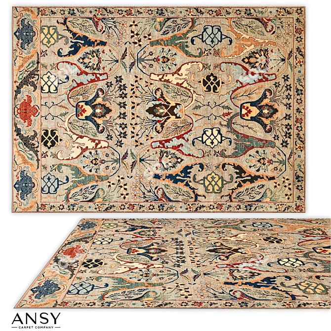 Handmade Bijar Classic Collection Rug 3D model image 1