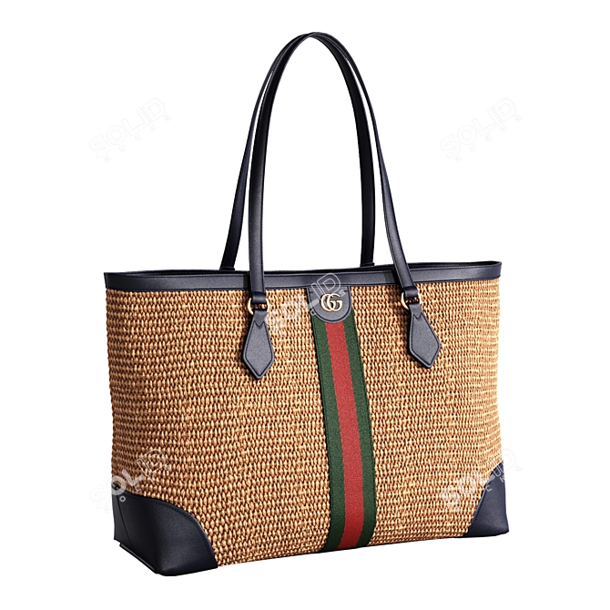 Gucci Ophidia Straw Tote Bag 3D model image 1