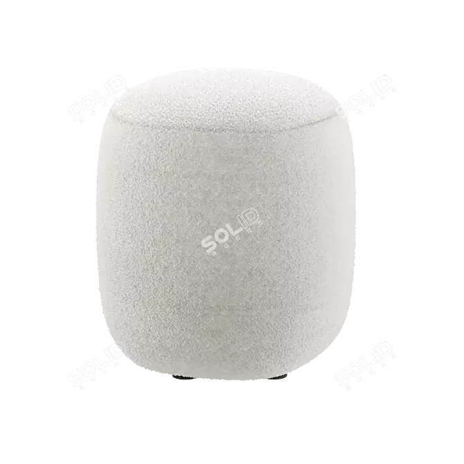 Fluffy Sweet Pouf Beige White 3D model image 3