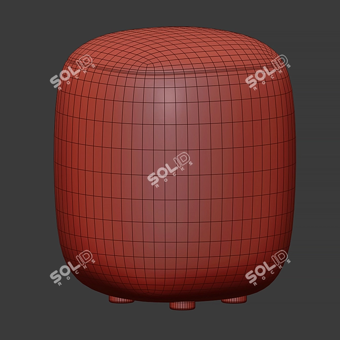 Fluffy Sweet Pouf Beige White 3D model image 4