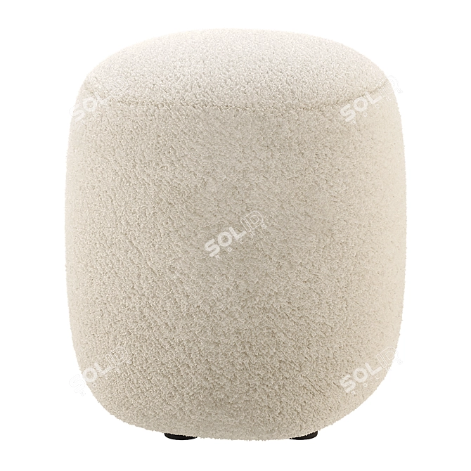 Fluffy Sweet Pouf Beige White 3D model image 8