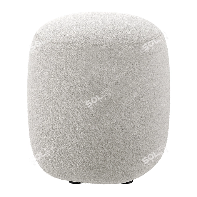 Fluffy Sweet Pouf Beige White 3D model image 9