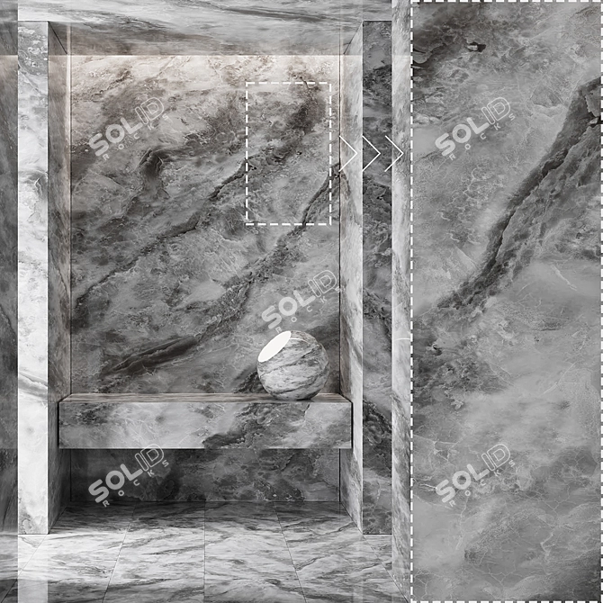 Marble Stone Panel Textures Set 3D model image 1