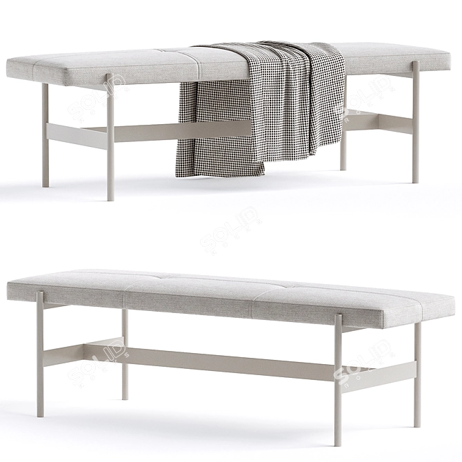 Stylish Daybench Dining Bench 3D model image 1