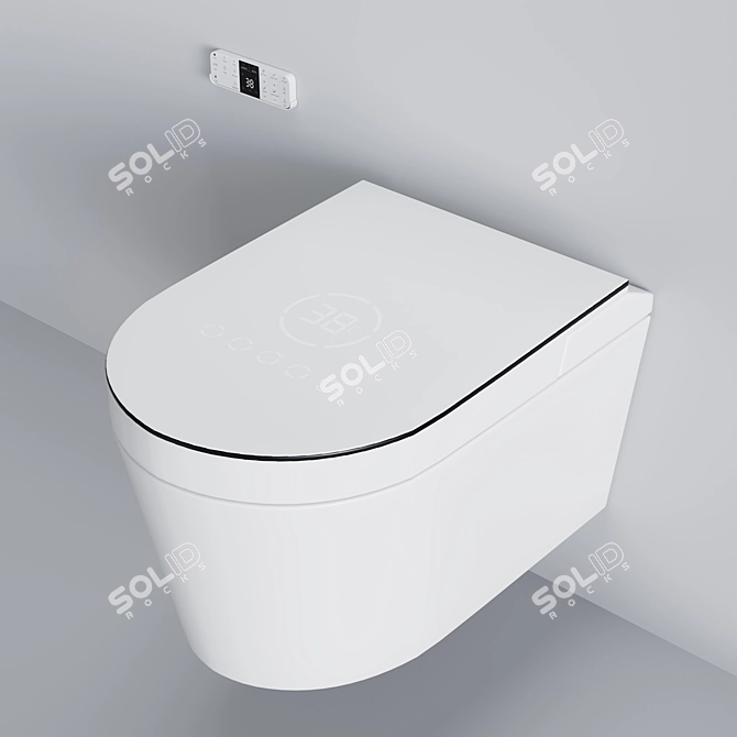 Smart Wall-Mounted Bidet Toilet 3D model image 2