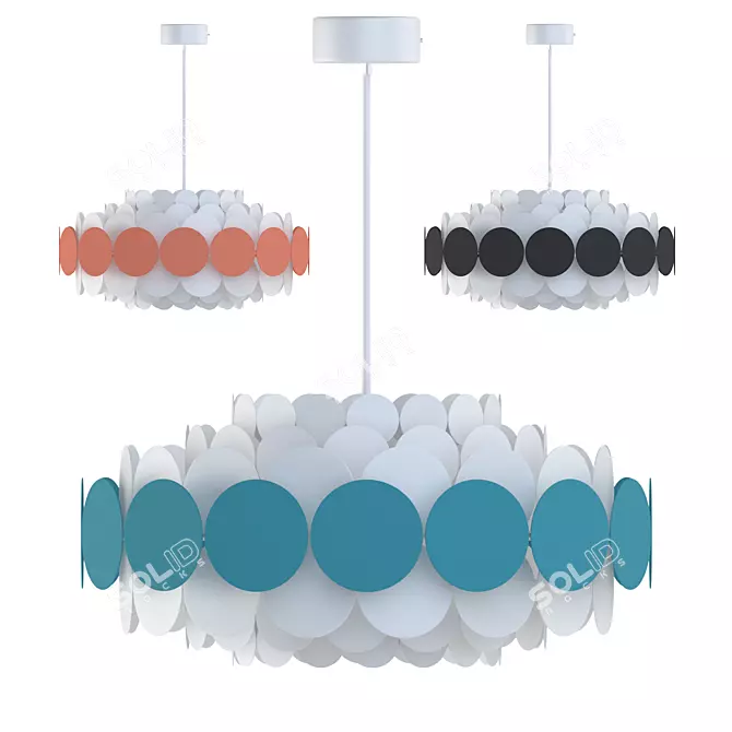 Modern Multicolor Chandelier Set 3D model image 3