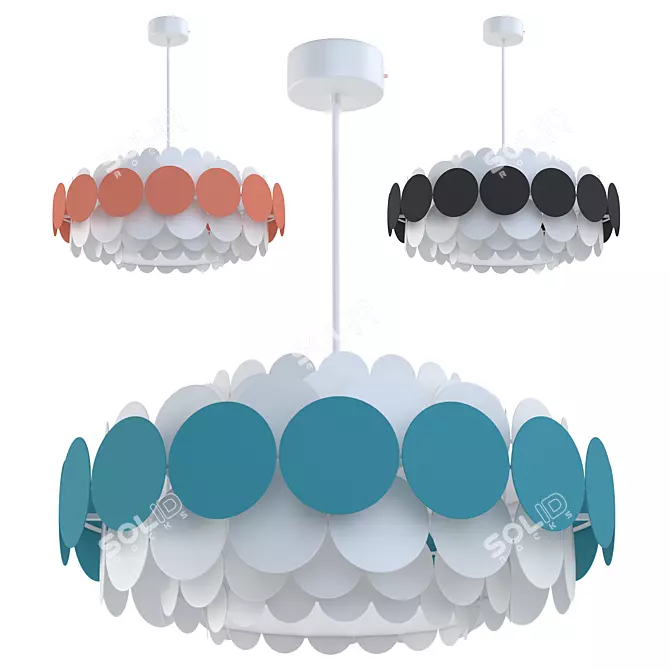 Modern Multicolor Chandelier Set 3D model image 5