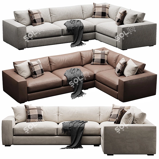 Stylish Oceanside Sofa Sectional 3D model image 1