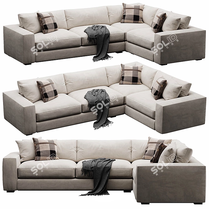 Stylish Oceanside Sofa Sectional 3D model image 2