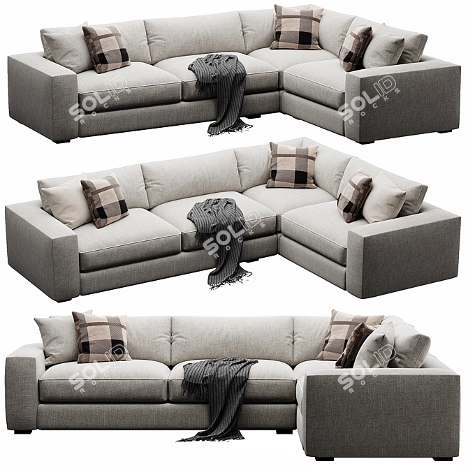 Stylish Oceanside Sofa Sectional 3D model image 4