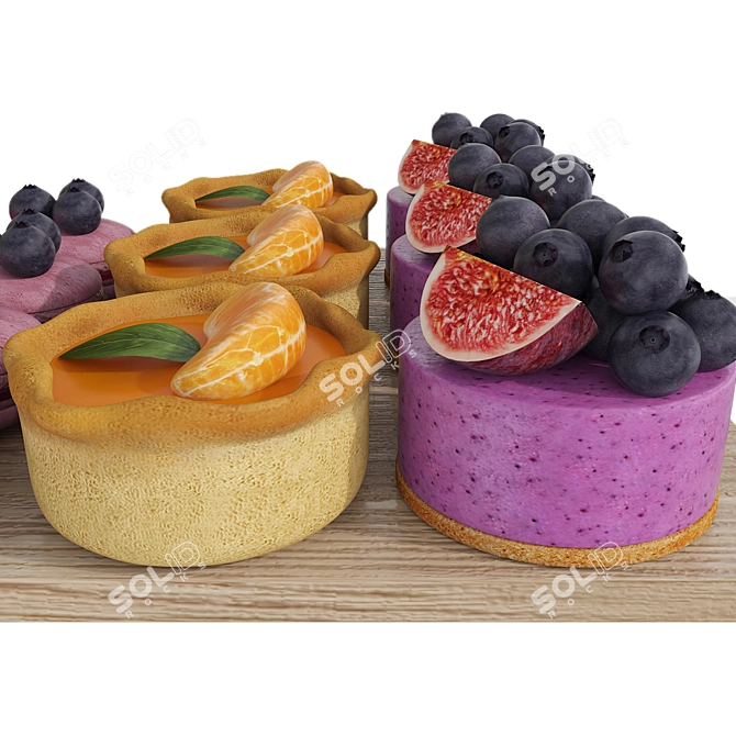 Delicious Fruit Berry Mini Treats 3D model image 3