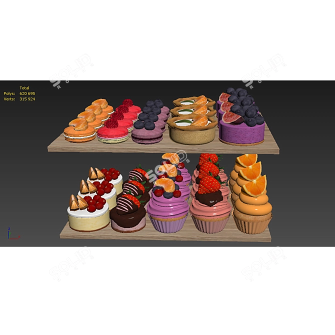 Delicious Fruit Berry Mini Treats 3D model image 7