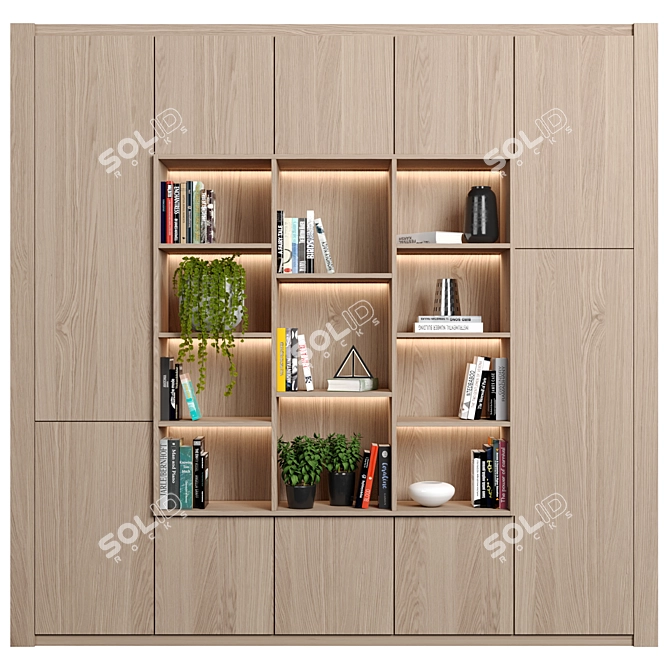 Modular Editable Shelving Unit 3D model image 1