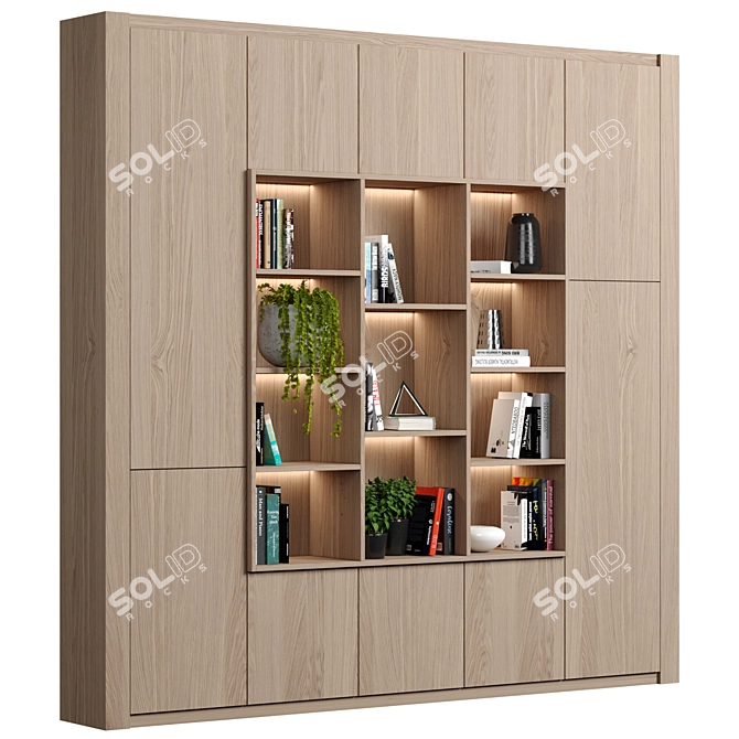 Modular Editable Shelving Unit 3D model image 2