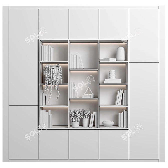 Modular Editable Shelving Unit 3D model image 5