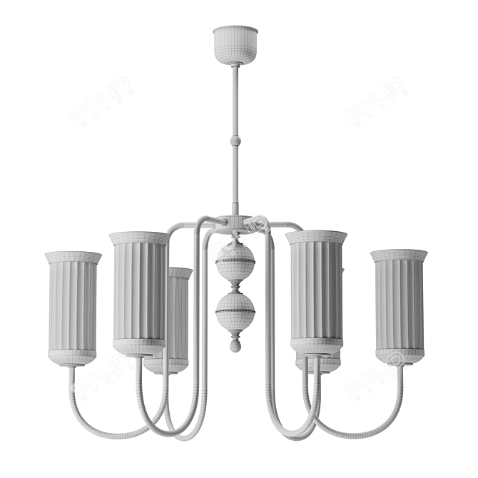 Olzano Chandelier 6-Light, Brushed Nickel 3D model image 3