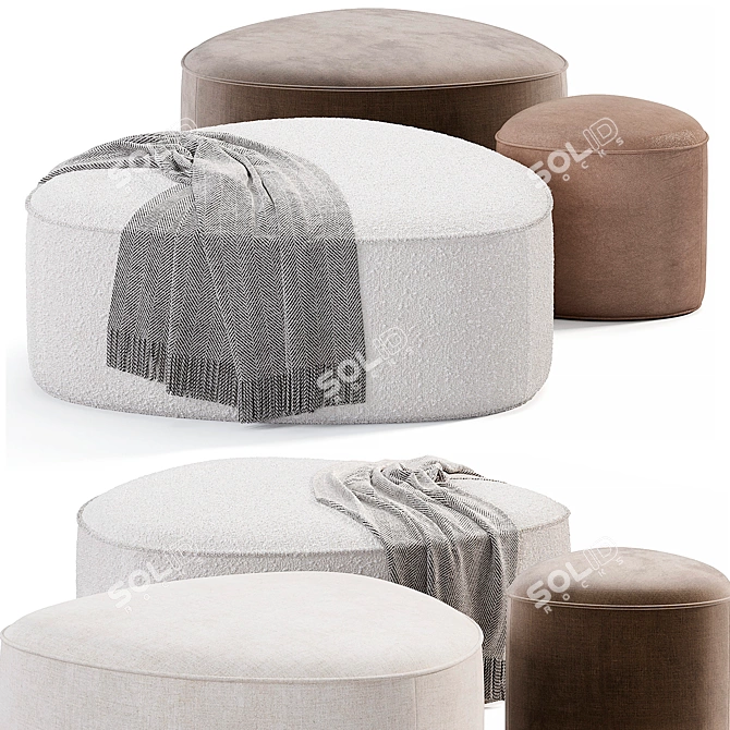 Stylish GOGO Pouf Collection by Leyform. 3D model image 2