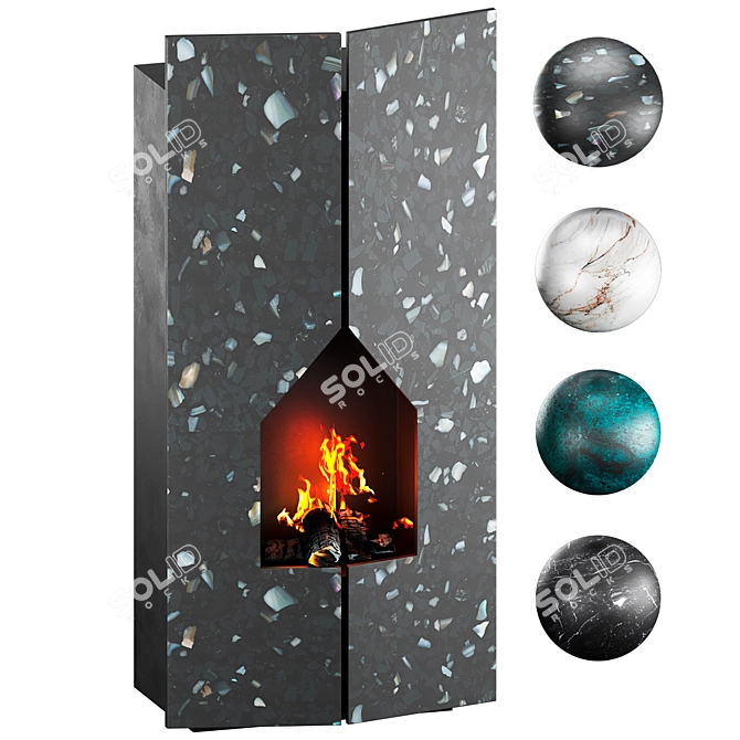 Eteria Modern Fireplace Design 3D model image 1