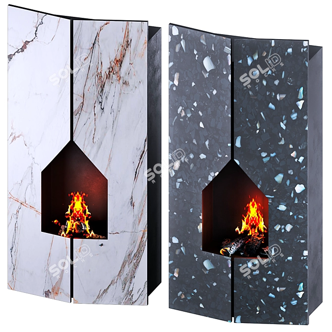 Eteria Modern Fireplace Design 3D model image 3