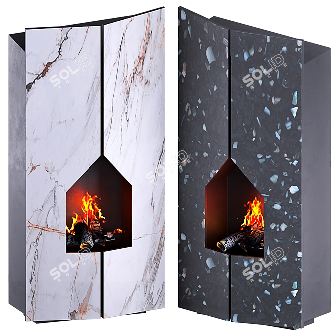 Eteria Modern Fireplace Design 3D model image 6