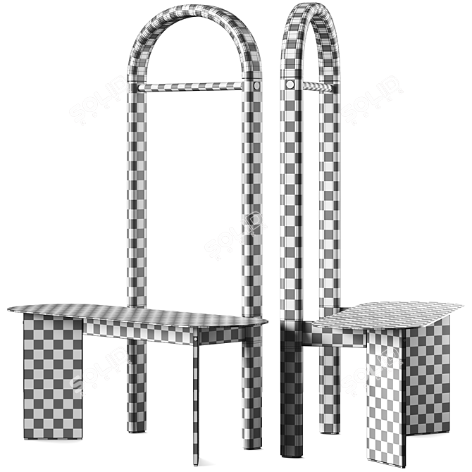 Rotating Valet Stand Systemtronic Aluminium 3D model image 3