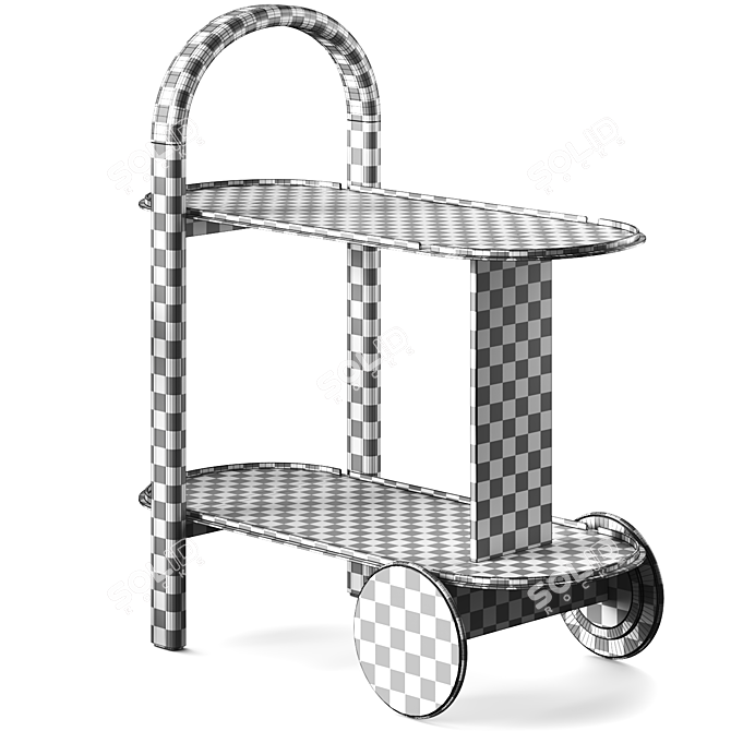 Rotating Aluminum Food Trolley Kit 3D model image 3