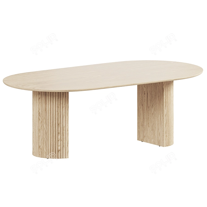 Elegant Oval Dining Set 3D model image 9