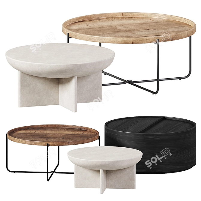 Round Coffee Tables Variety by West Elm 3D model image 1