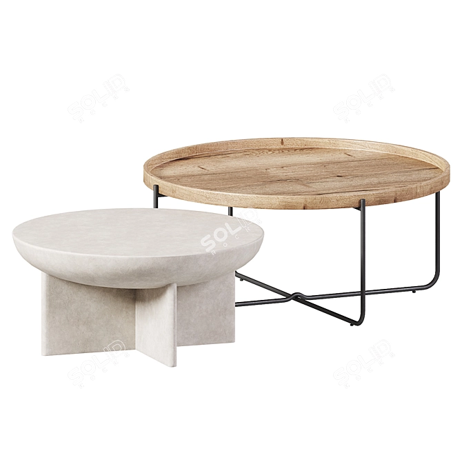 Round Coffee Tables Variety by West Elm 3D model image 3