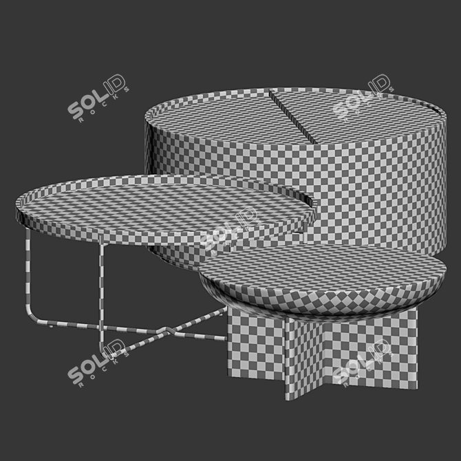 Round Coffee Tables Variety by West Elm 3D model image 5