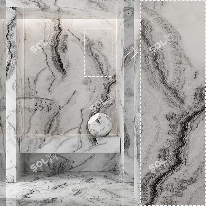 High Detail Marble Stone Panels 3D model image 1