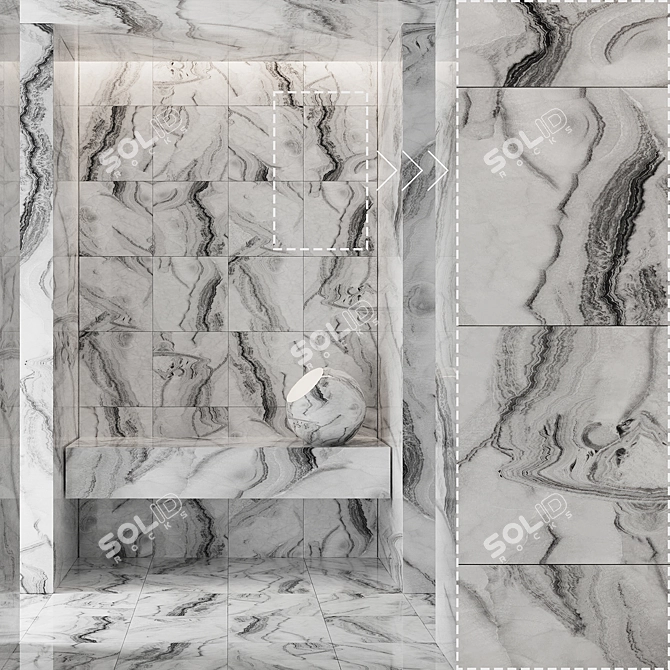 High Detail Marble Stone Panels 3D model image 4