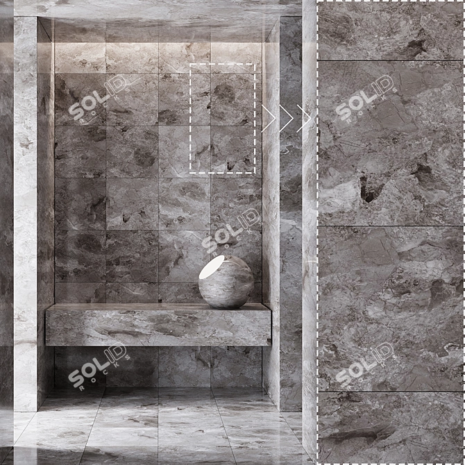 High Detail Marble Stone Panels 3D model image 4