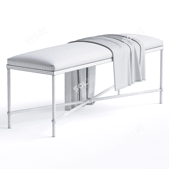 Plush Polyester Bench Seating 3D model image 3