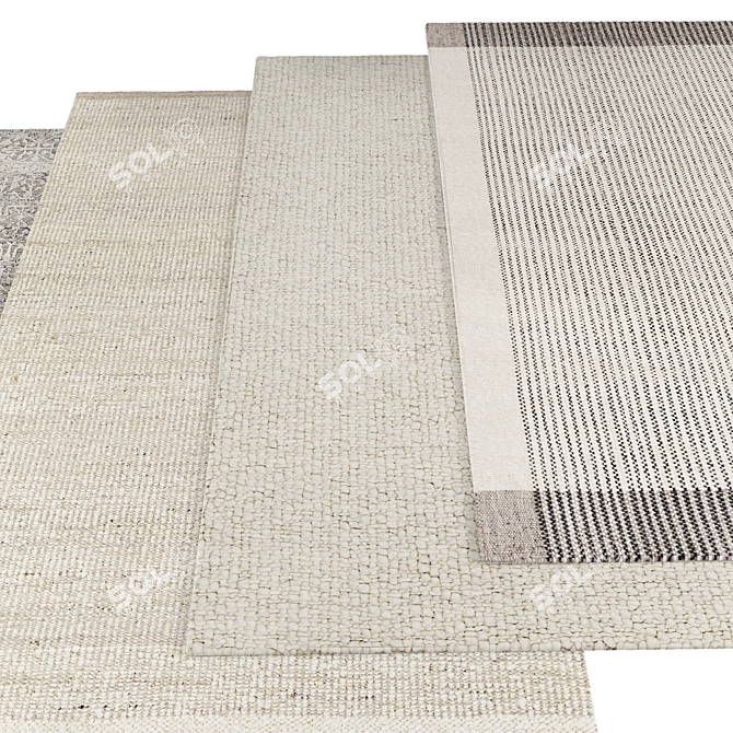 High-Res Textured Rugs Set 3D model image 2