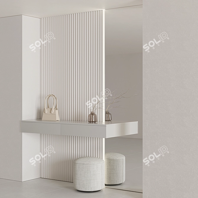 Modern Minimalist Hallway Furniture Set 3D model image 3