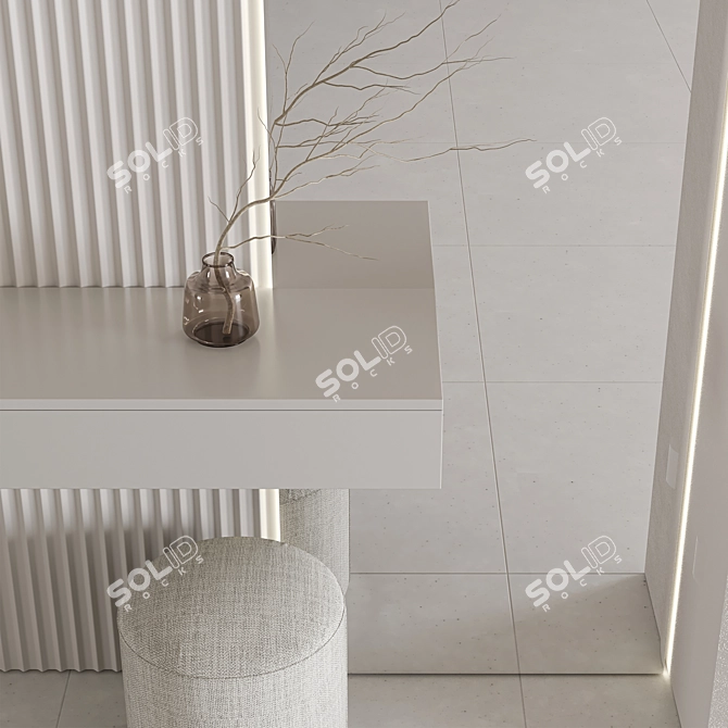 Modern Minimalist Hallway Furniture Set 3D model image 4