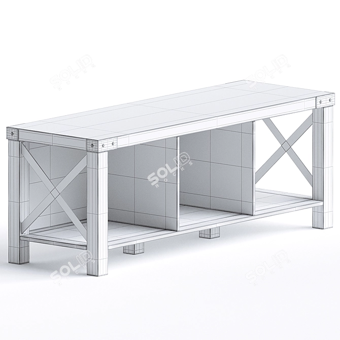 Elegant Storage Bench 3D model image 3