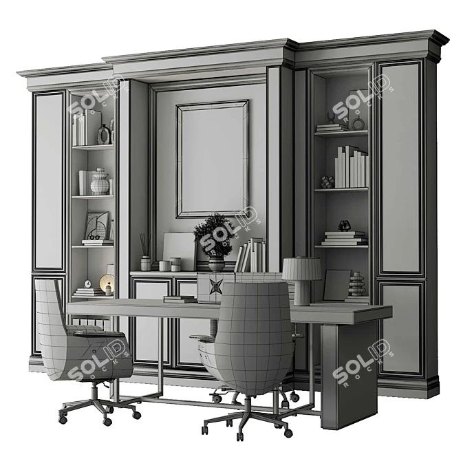 Executive Classic Boss Desk 42 3D model image 7