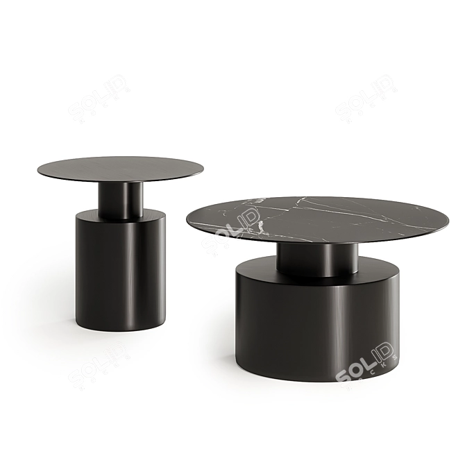 Modern Coffee Table Set Ensemble 3D model image 2