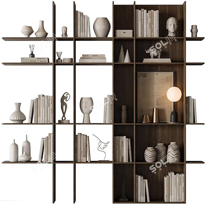  Decorative Rack Set with Shelves 3D model image 1