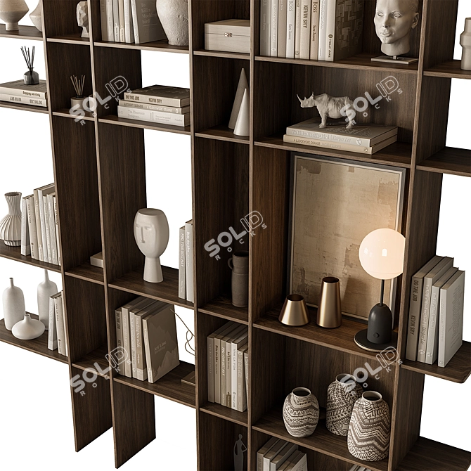  Decorative Rack Set with Shelves 3D model image 3