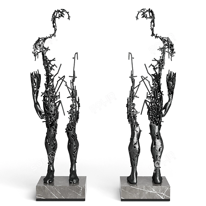 Van Der Meulen Metal Sculpture 3D model image 5