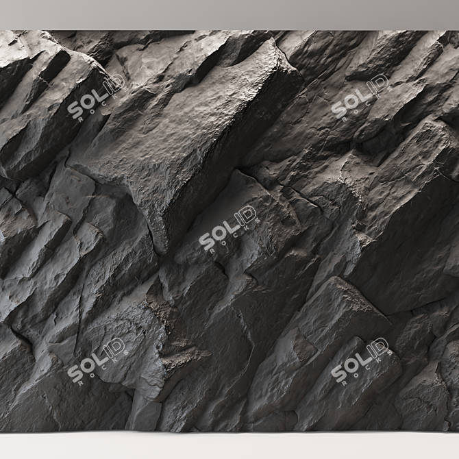 Rock Cliff Wall Textures Set 3D model image 1