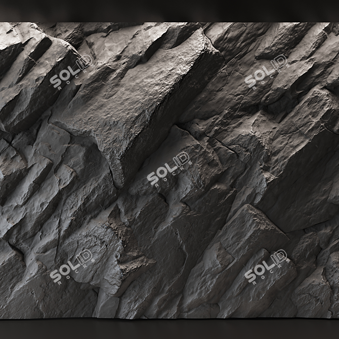 Rock Cliff Wall Textures Set 3D model image 2