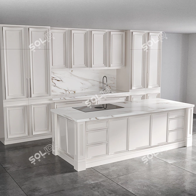 Neoclassic Kitchen No.25 Set 3D model image 3