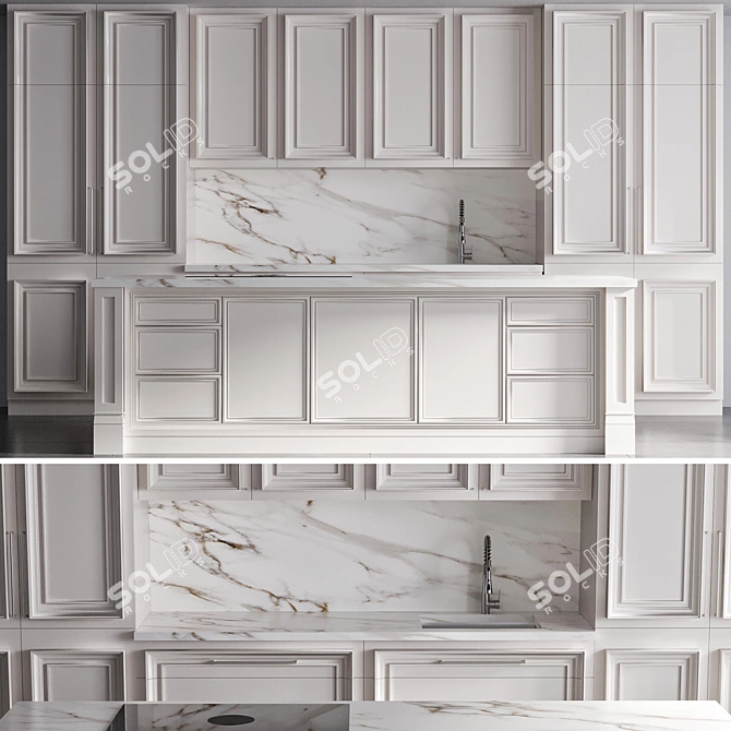 Neoclassic Kitchen No.25 Set 3D model image 4